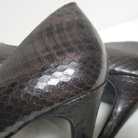 Christian Siriano Dark Brown Snakeskin Pumps sz 8 - Picture 10 of 11